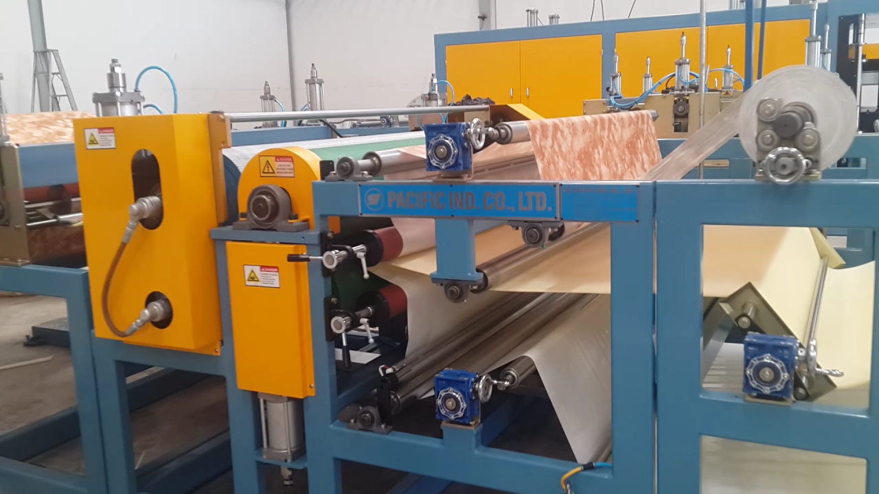 PE Foam to Film Laminating and Embossing Machine Pacific Industry Co